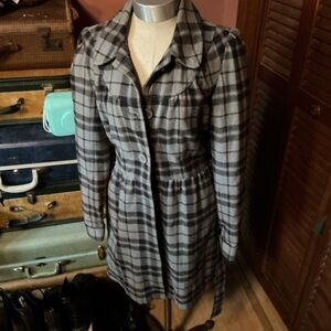 Roxy Gray Plaid Women's Coat
